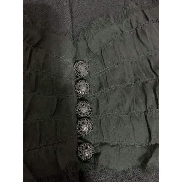 Chanel women's black chiffon trim jeweled wool‎ blazer size 50 - Picture 4 of 13